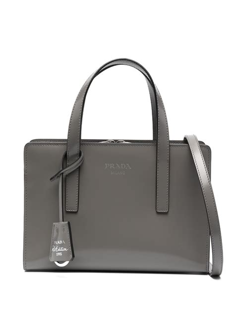 prada grey suede tote|prada re edition tote.